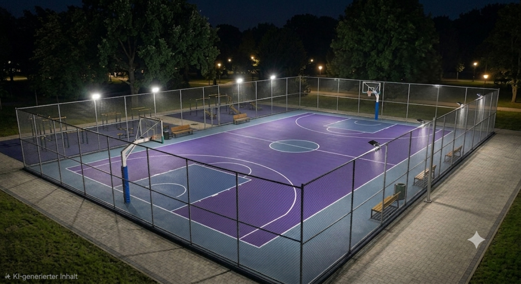 LED Basketballbeleuchtung Outdoor WELUMA 2K19 LED Tennishallenbeleuchtung